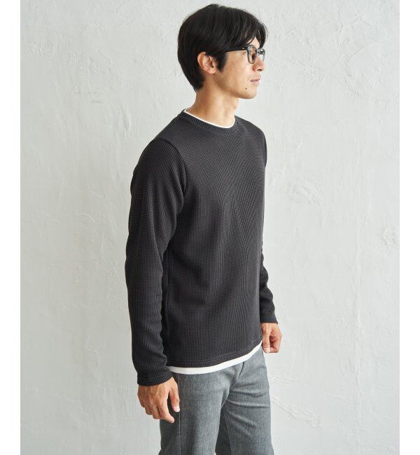 ikka「ドライワッフルフェイクロンT」|Tシャツ・カットソー|