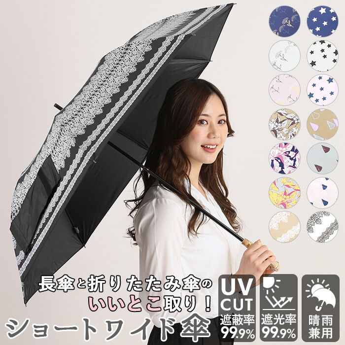 BACKYARD FAMILY「日傘 折りたたみ 遮光 晴雨兼用 軽量 通販 HYGGE ヒュッゲ ショートワイド 55cm」|傘|