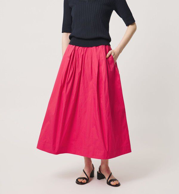 UNITED ARROWS「ボリューム タック スカート ‐ウォッシャブル‐」|スカート|PINK