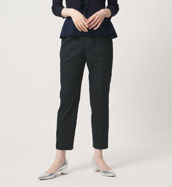 UNITED ARROWS「フクレ ジャガード スリムパンツ ‐ストレッチ ウォッシャブル‐」|スラックス|