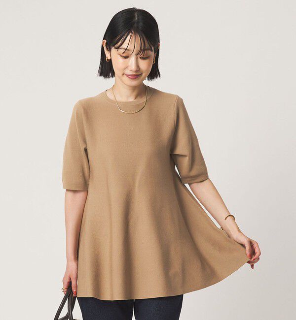 UNITED ARROWS green label relaxing「フォルム ペプラム ニット」|ニット・セーター|BEIGE