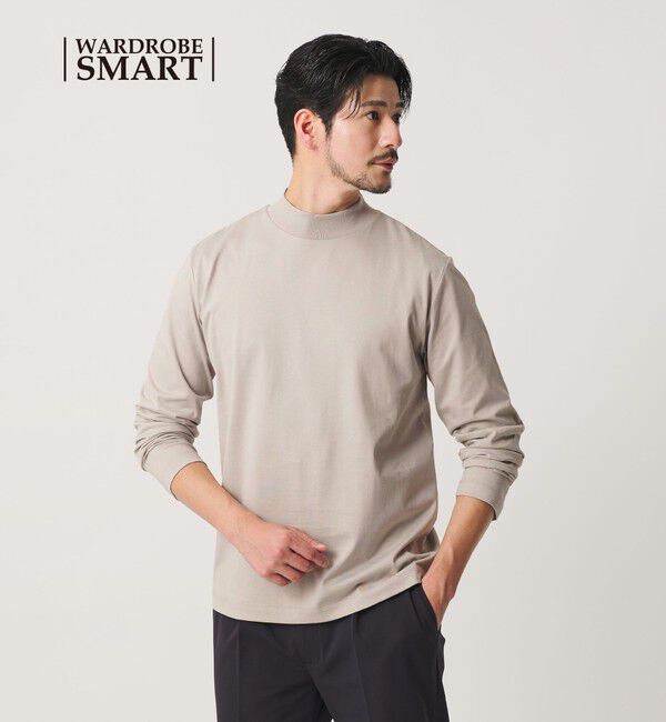 BEAUTY&YOUTH UNITED ARROWS「【WEB限定 WARDROBE SMART】クリア ガスコットン モックネック カットソー【抗菌・防臭】」|Tシャツ・カットソー|BEIGE