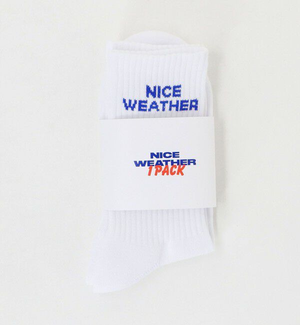 NICE WEATHER「＜NICE WEATHER＞シグネチャーカラー ヨコロゴ ソックス」|ソックス|