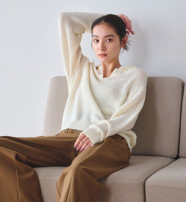 BEAUTY&YOUTH UNITED ARROWS「テープヤーン スキッパー ニットプルオーバー ウォッシャブル」|ニット・セーター|