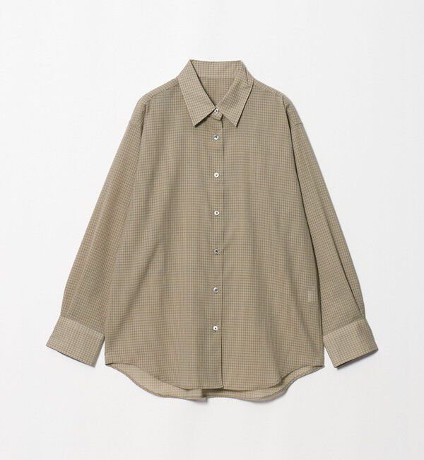 BEAUTY&YOUTH UNITED ARROWS「毛ポリエステル ソリッド＆チェック レギュラーカラーシャツ ウォッシャブル」|シャツ・ブラウス|BEIGE