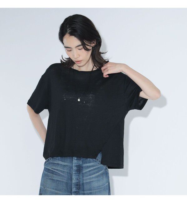 BEAMSBOY「ベルギー リネン ショートスリーブ＜イージーケア＞」|Tシャツ・カットソー|BLACK