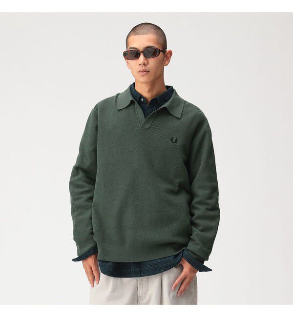 BEAMS「【別注】FRED PERRY / Skipper Knit Long Sleeve Polo Shirt」|Tシャツ・カットソー|