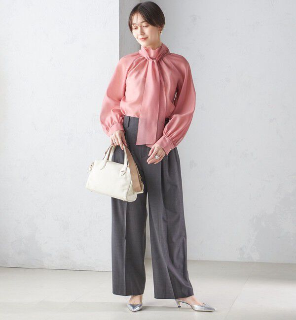 SHIPS for women「〈手洗い可能〉オーガンジー リボン ブラウス」|シャツ・ブラウス|