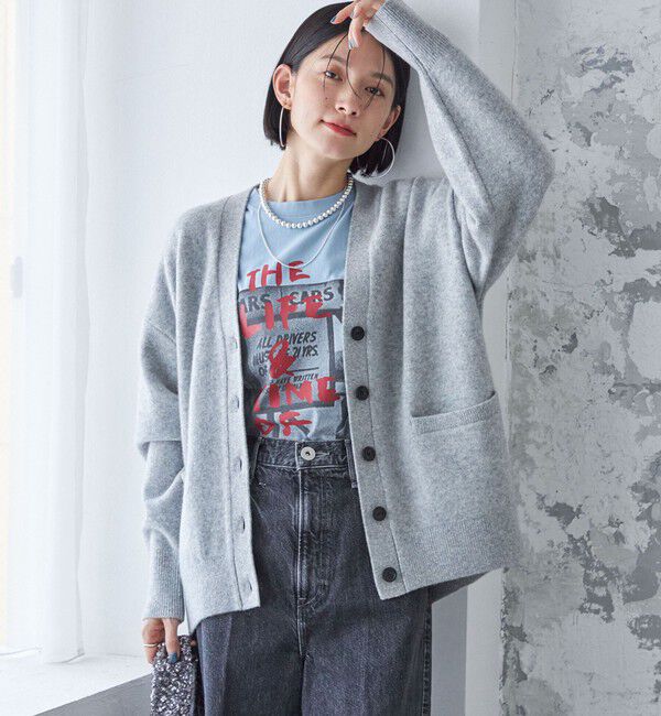 SHIPS for women「〈手洗い可能〉7G ウール カシミヤ Vネック カーディガン」|カーディガン|