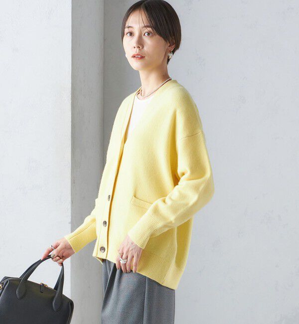 SHIPS for women「〈手洗い可能〉7G ウール カシミヤ Vネック カーディガン」|カーディガン|