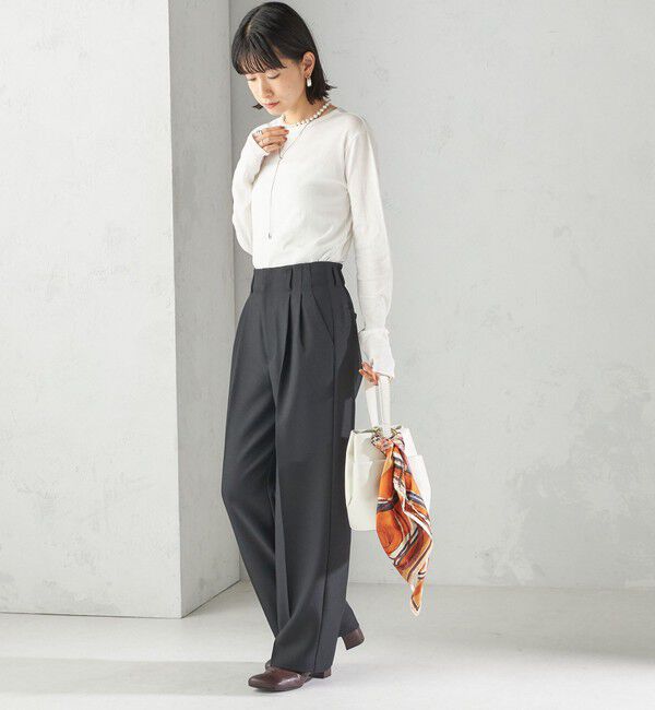 SHIPS for women「【SHIPS別注】miller: シアー ヘンリー ネック ロング スリーブ TEE」|Tシャツ・カットソー|