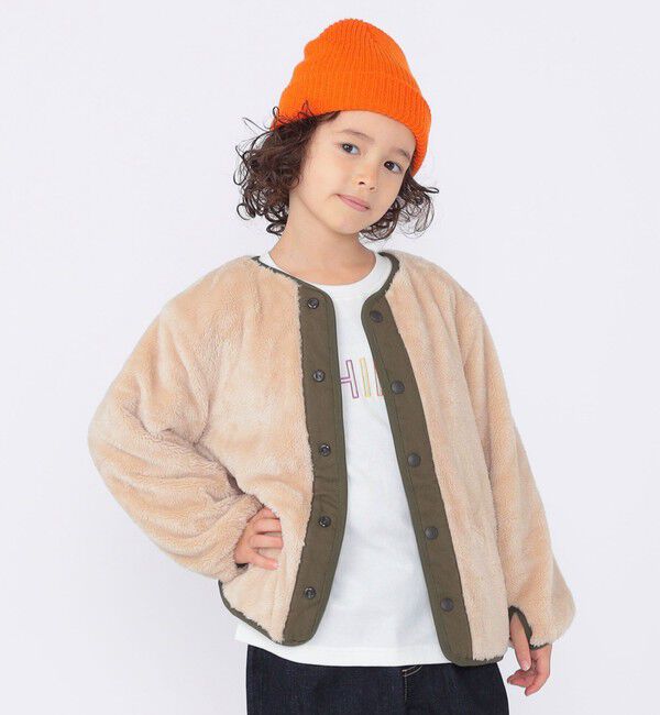 SHIPS KIDS「SHIPS KIDS:100～130cm/〈洗濯機可能〉ボア&times;キルティング リバーシブル ブルゾン」|ブルゾン・スタジャン|