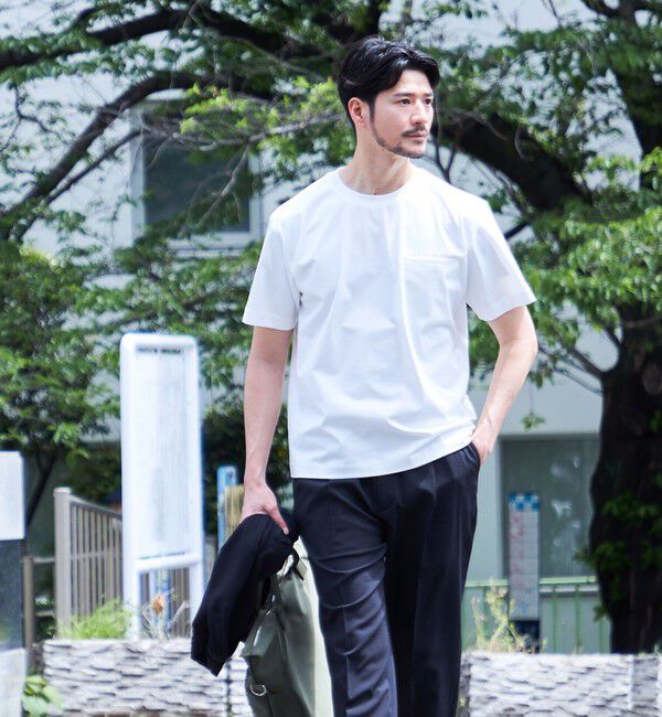SHIPS「SHIPS:〈接触冷感/洗濯機可能/抗菌防臭〉COOL TOUCH サマー Tシャツ」|Tシャツ・カットソー|