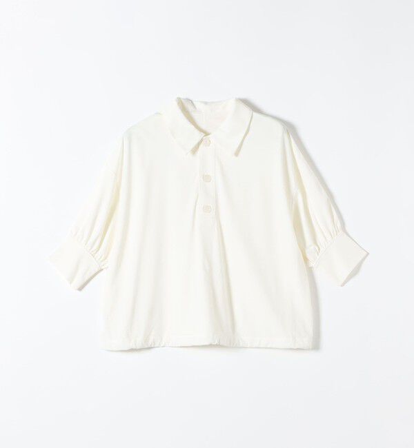 quaranciel「quaranciel:〈接触冷感/洗濯機可能〉シルク ミックス ポンチ ドロスト ポロ プルオーバー」|Tシャツ・カットソー|