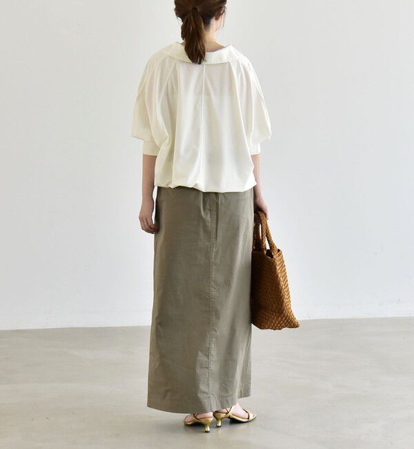 quaranciel「quaranciel:〈接触冷感/洗濯機可能〉シルク ミックス ポンチ ドロスト ポロ プルオーバー」|Tシャツ・カットソー|