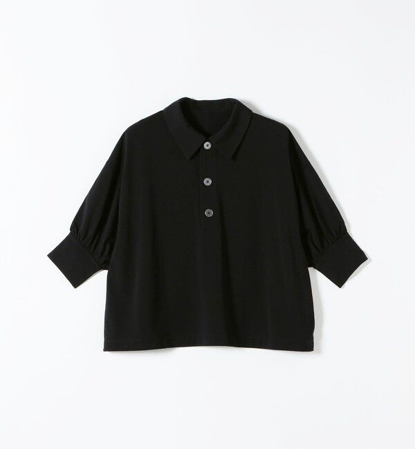 quaranciel「quaranciel:〈接触冷感/洗濯機可能〉シルク ミックス ポンチ ドロスト ポロ プルオーバー」|Tシャツ・カットソー|