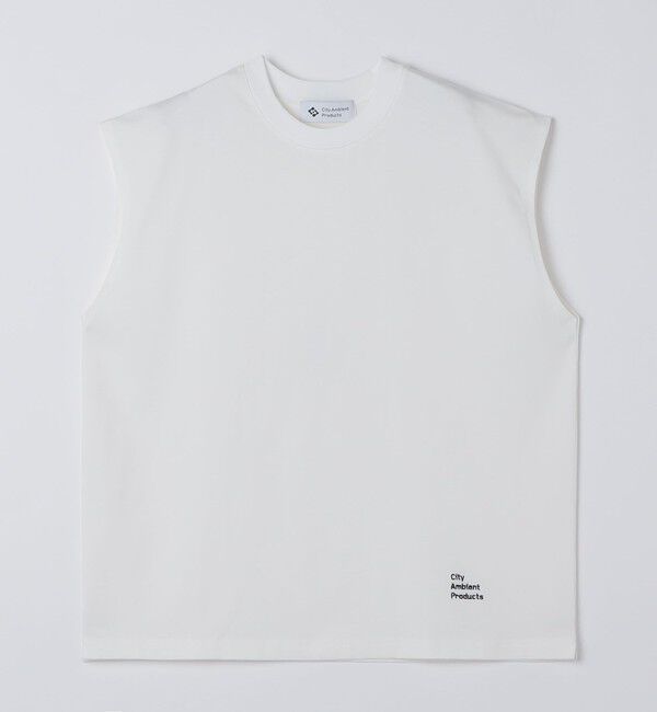SHIPS「WEB限定｜スリーブ レス ロゴ Tシャツ」|タンクトップ|ホワイト