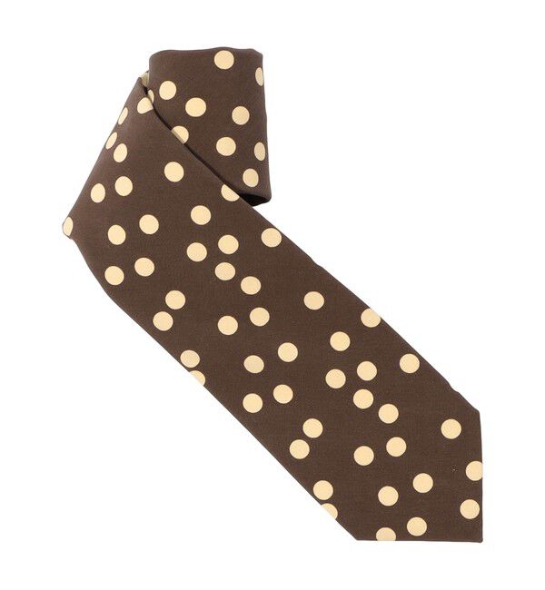 TOMORROWLAND GOODS「TOMORROWLAND シルク プリントドットネクタイ」|ネクタイ・蝶ネクタイ|48 ブラウン系