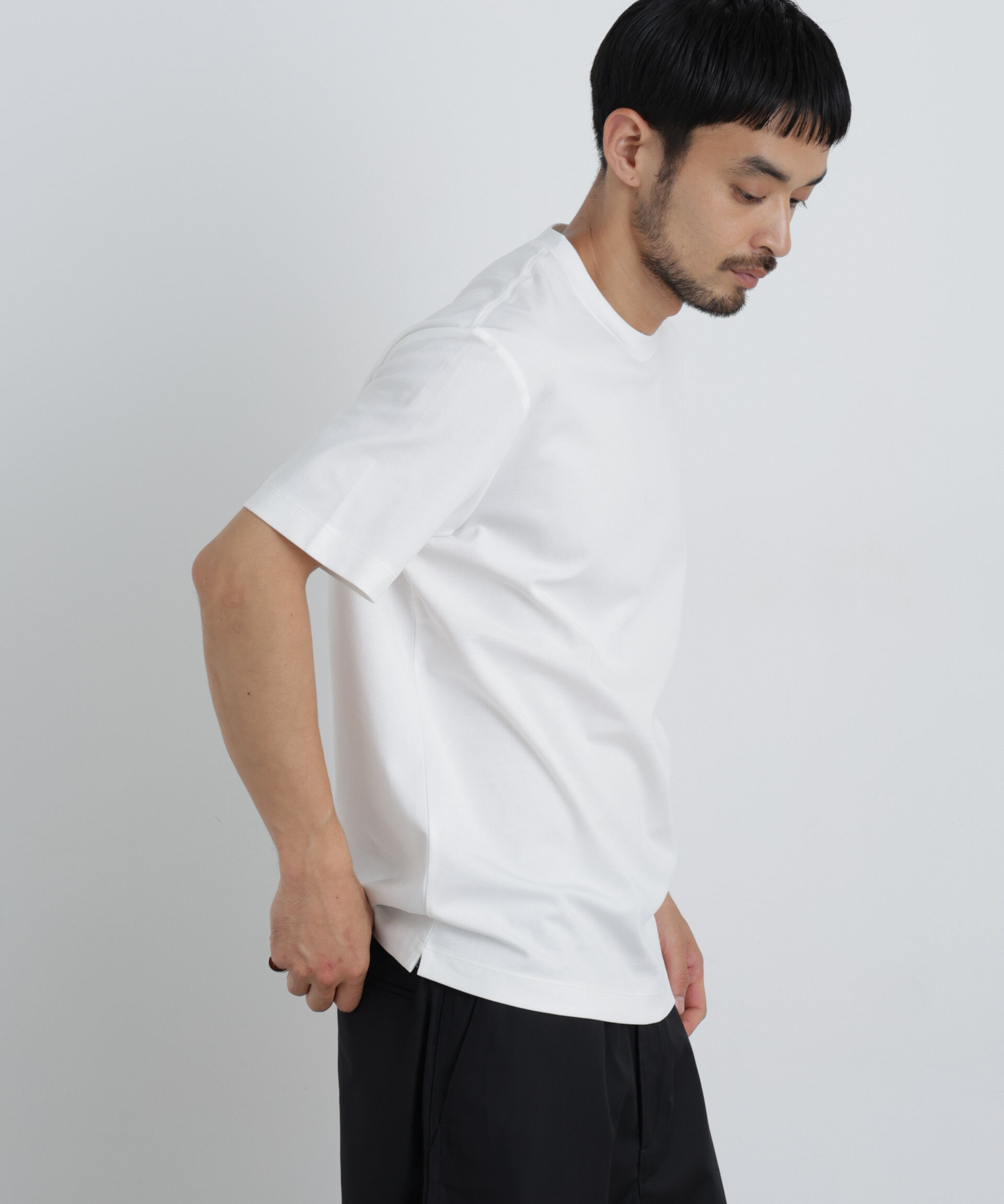 NANO universe「60ポンチTシャツ 半袖」|Tシャツ・カットソー|ホワイト