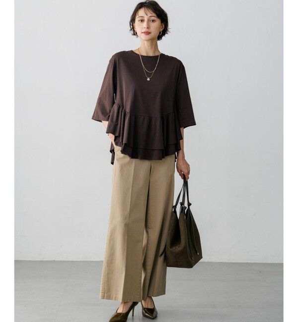 23区「【SLOW/一部店舗限定】ペプラムデザイン Tシャツ」|Tシャツ・カットソー|