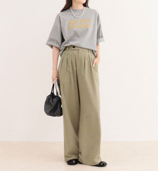 fredy emue「《セットアップ対応》ギンガム/無地タックパンツ」|チノ|