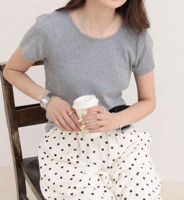 fredy emue「パフスリーブコンパクトTシャツ」|Tシャツ・カットソー|グレー