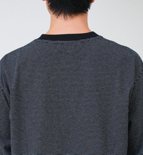 GLOSTER「【多機能】Functionボーダー ヘンリーネックロンT」|Tシャツ・カットソー|