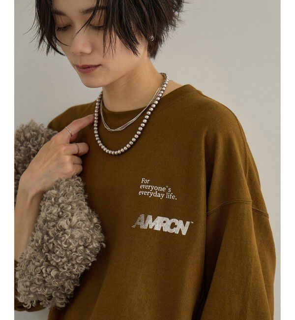 SALON adam et rope'「【Americana（アメリカーナ）】リバースウィーブ L/S T ／ロングスリーブTシャツ」|Tシャツ・カットソー|ブラウン系(24)