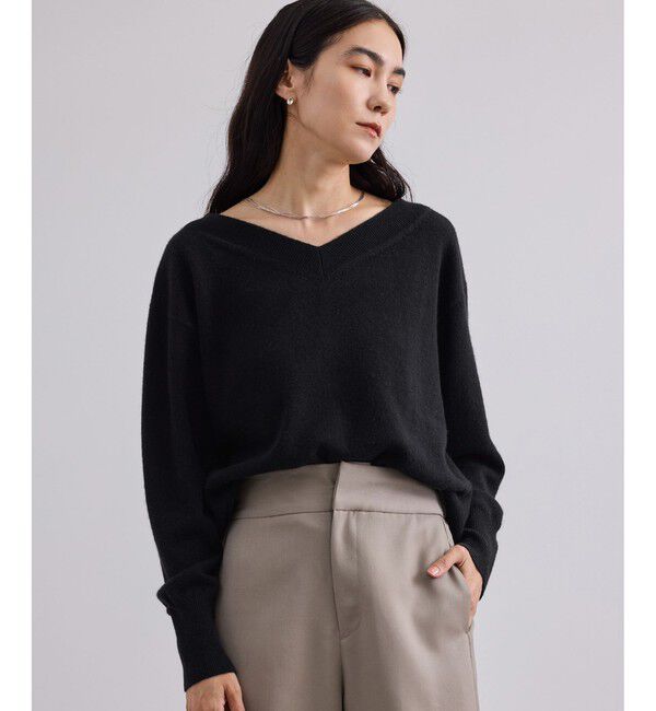 SALON adam et rope'「WOOL/CASH ウールカシミヤVネックプルオーバー」|ニット・セーター|
