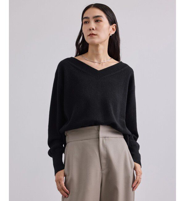 SALON adam et rope'「WOOL/CASH ウールカシミヤVネックプルオーバー」|ニット・セーター|