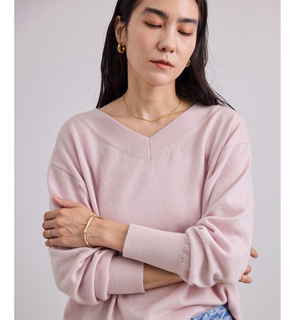 SALON adam et rope'「WOOL/CASH ウールカシミヤVネックプルオーバー」|ニット・セーター|