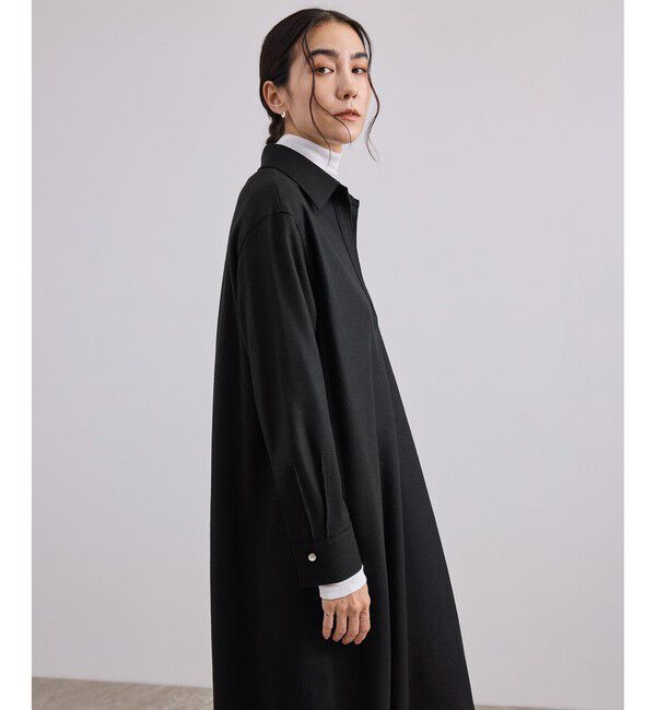 SALON adam et rope'「Super100 ウールスムースシャツワンピース」|ワンピース|