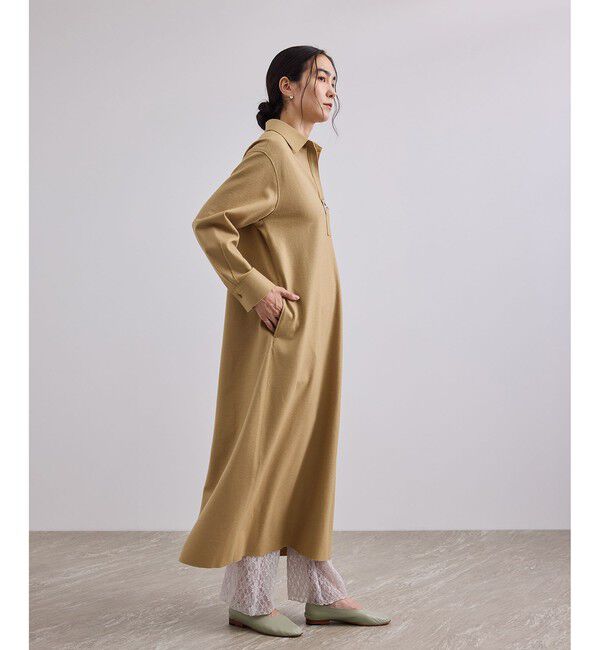 SALON adam et rope'「Super100 ウールスムースシャツワンピース」|ワンピース|