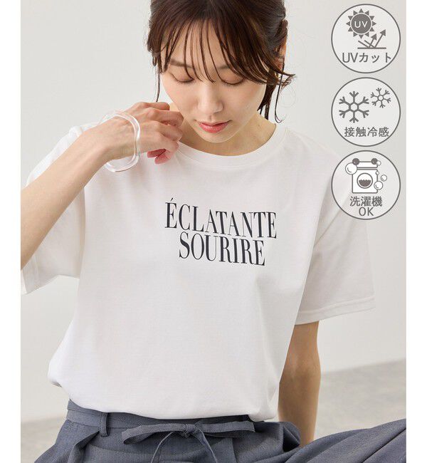 Rope&rsquo;Picnic「RENUロゴ＆フォトアソートプリントTシャツ/UVカット・接触冷感・イージーケア」|Tシャツ・カットソー|ホワイト(10)