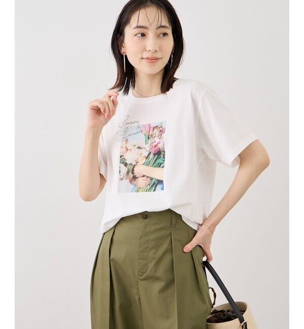 Rope&rsquo;Picnic「RENUロゴ＆フォトアソートプリントTシャツ/UVカット・接触冷感・イージーケア」|Tシャツ・カットソー|