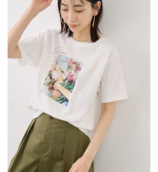 Rope&rsquo;Picnic「RENUロゴ＆フォトアソートプリントTシャツ/UVカット・接触冷感・イージーケア」|Tシャツ・カットソー|