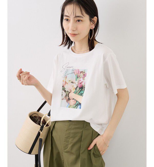 Rope&rsquo;Picnic「RENUロゴ＆フォトアソートプリントTシャツ/UVカット・接触冷感・イージーケア」|Tシャツ・カットソー|