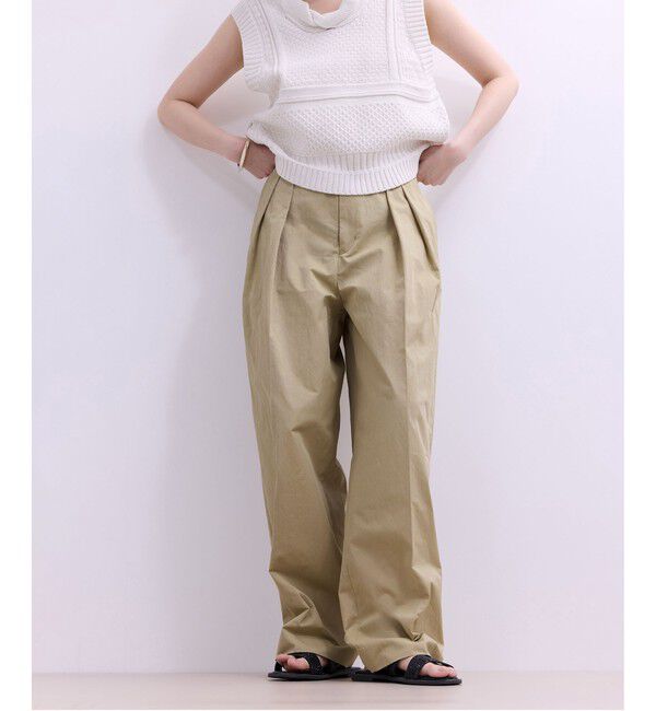 ADAM ET ROPE'「【WEB限定】ワイドレッグトラウザーパンツ」|チノ|