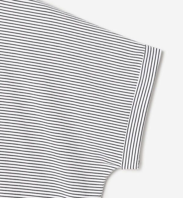 handvaerk「handvaerk | 60/2 クルーネック ワイドTシャツ STRIPE WOMEN」|Tシャツ・カットソー|