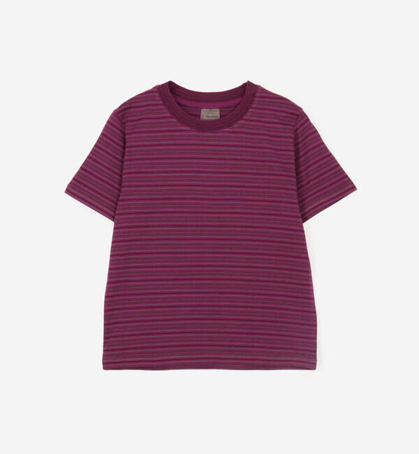  「Yonetomi | 〈別注〉クルーネックボーダーTシャツ WOMEN」|Tシャツ・カットソー|PURPLE系1