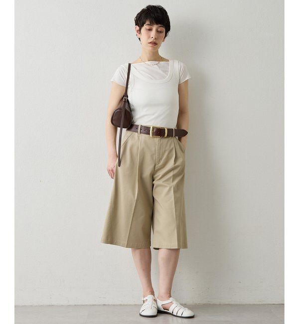 THE PAUSE「【THE PAUSE】タックハーフパンツ」|キュロット|
