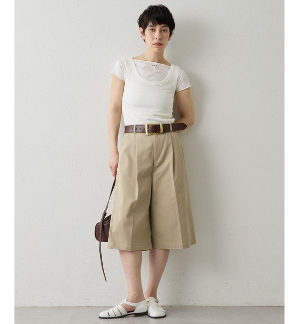 THE PAUSE「【THE PAUSE】タックハーフパンツ」|キュロット|