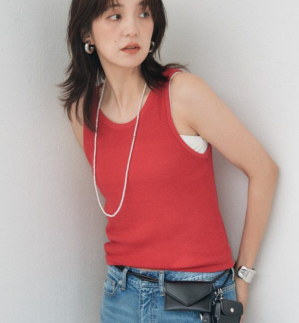  「【A・MONN】【セット着用可】tank KNIT」|ニット・セーター|レッド