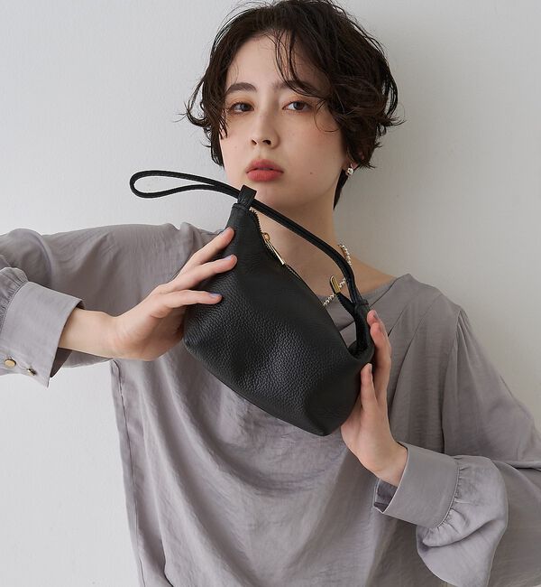 Rouge vif「【AULENTTI/オウレンティ】ワンハンドル レザーハンドバッグ/ポーチバッグ」|ハンドバッグ|