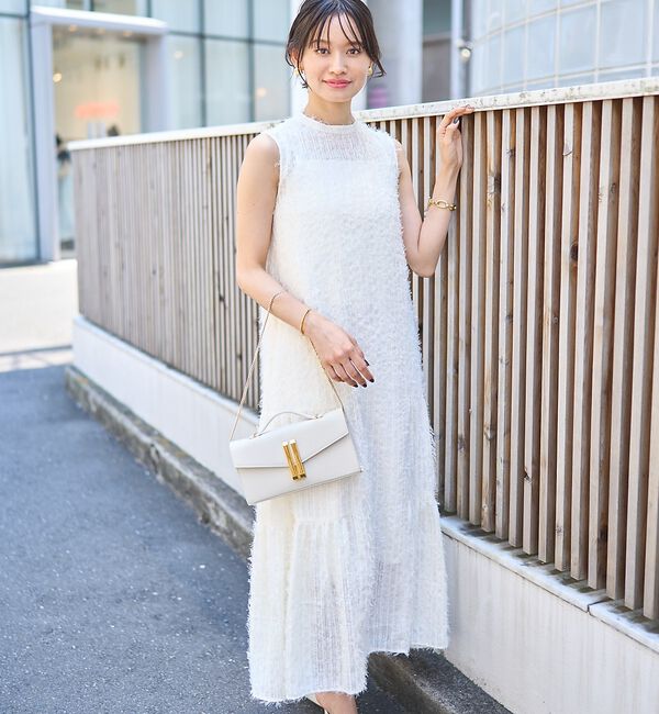 Rouge vif「【人気追加】フェザーノースリーブワンピース」|ワンピース|
