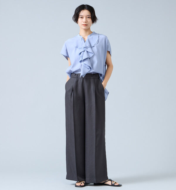 Liesse「《定番》麻調タックワイドパンツ（セットアップ可）」|その他|