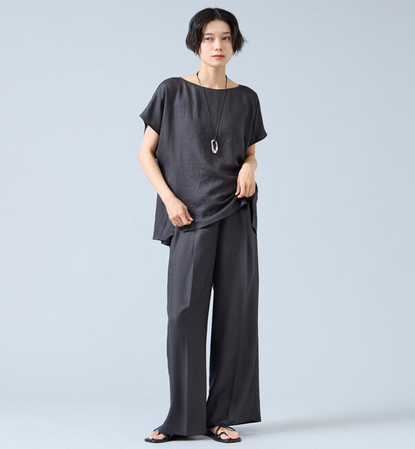Liesse「《定番》麻調タックワイドパンツ（セットアップ可）」|その他|