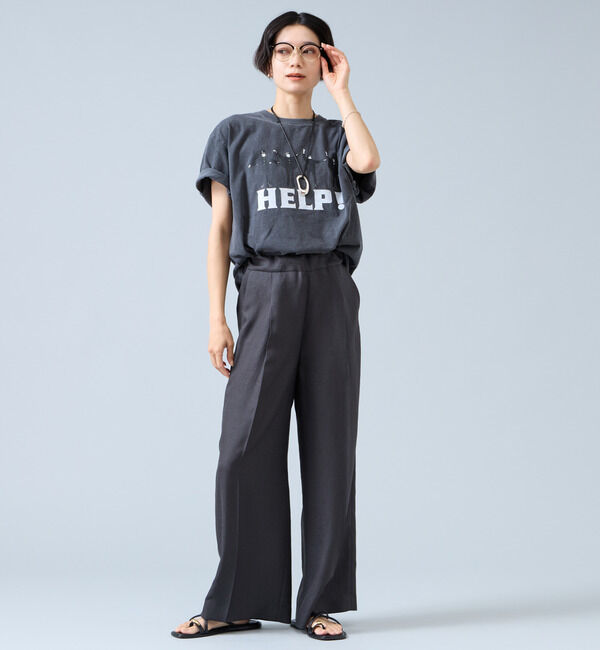 Liesse「《定番》麻調タックワイドパンツ（セットアップ可）」|その他|