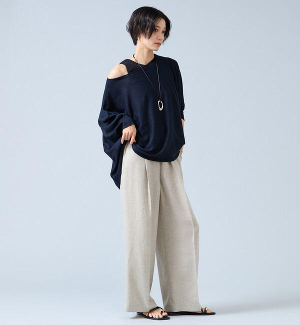 Liesse「《定番》麻調タックワイドパンツ（セットアップ可）」|その他|