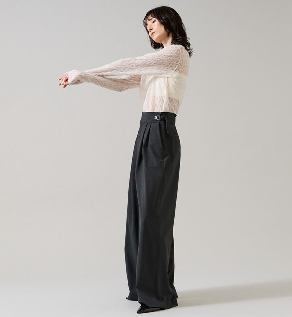 Liesse「クルーネックレーストップス」|Tシャツ・カットソー|